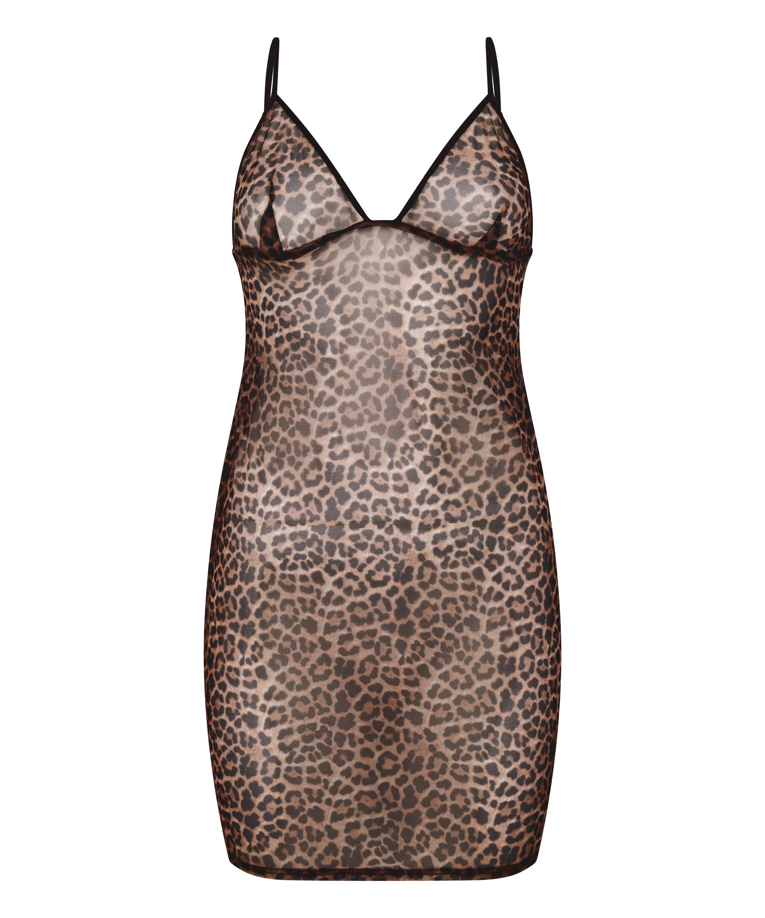 Slipdress Leopard, Zwart, main