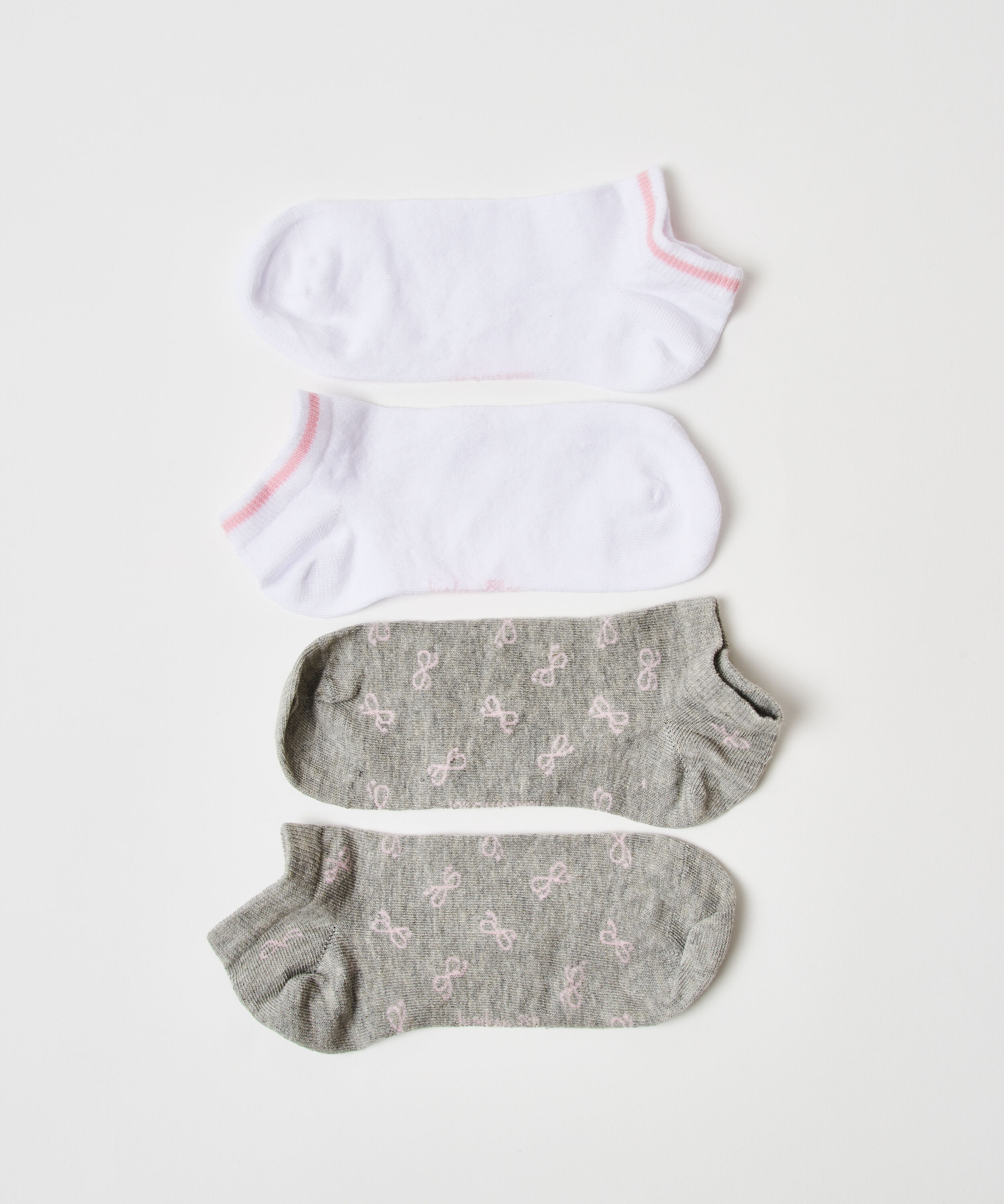Lot de 2 paires de chaussettes en coton Trainerliners, Gris
