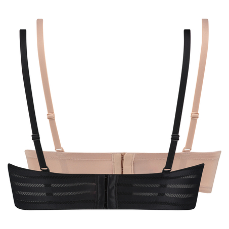 2 strapless voorgevormde beugel bh's, Zwart