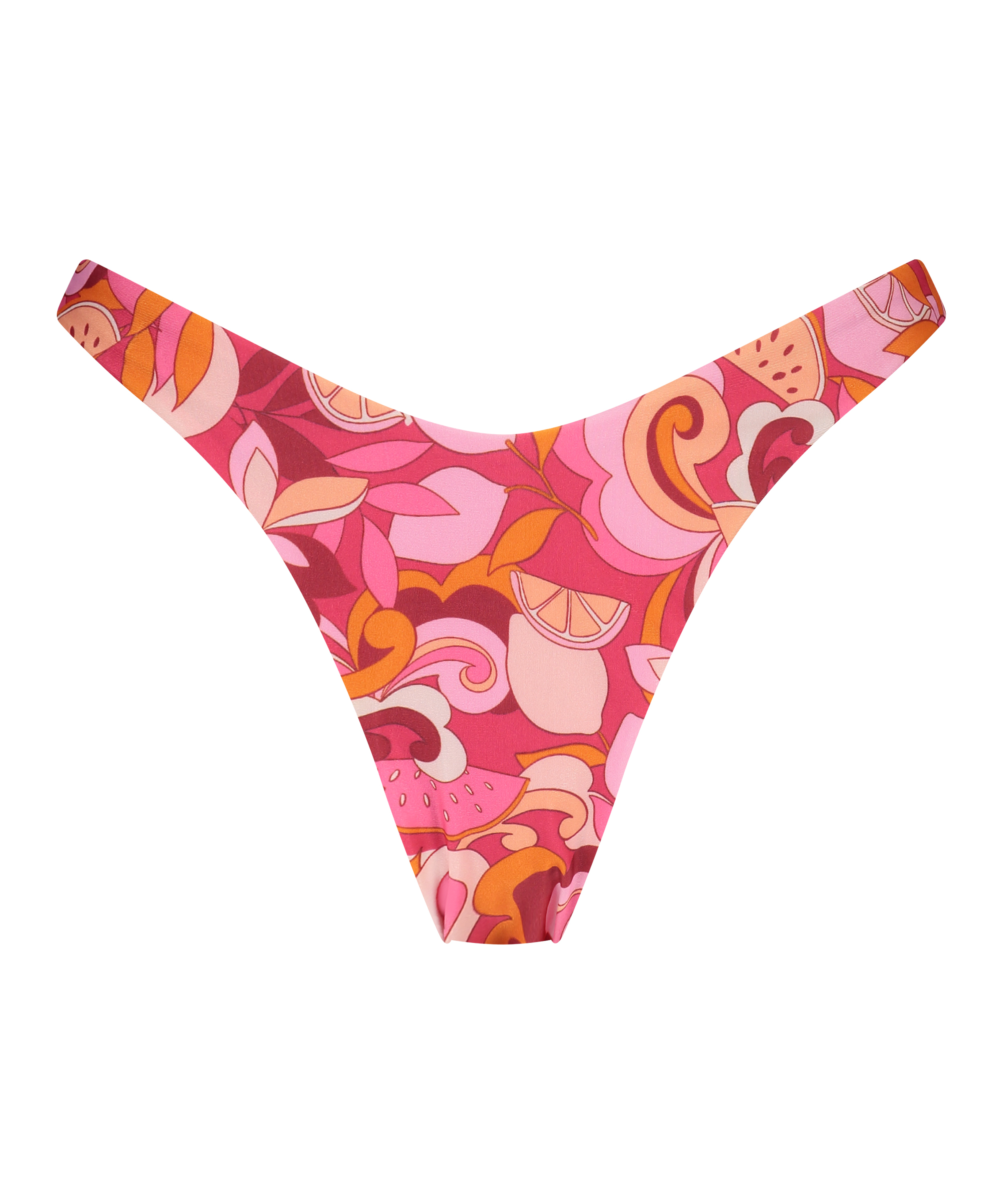 Slip brésilien taille haute Miami, Rose, main