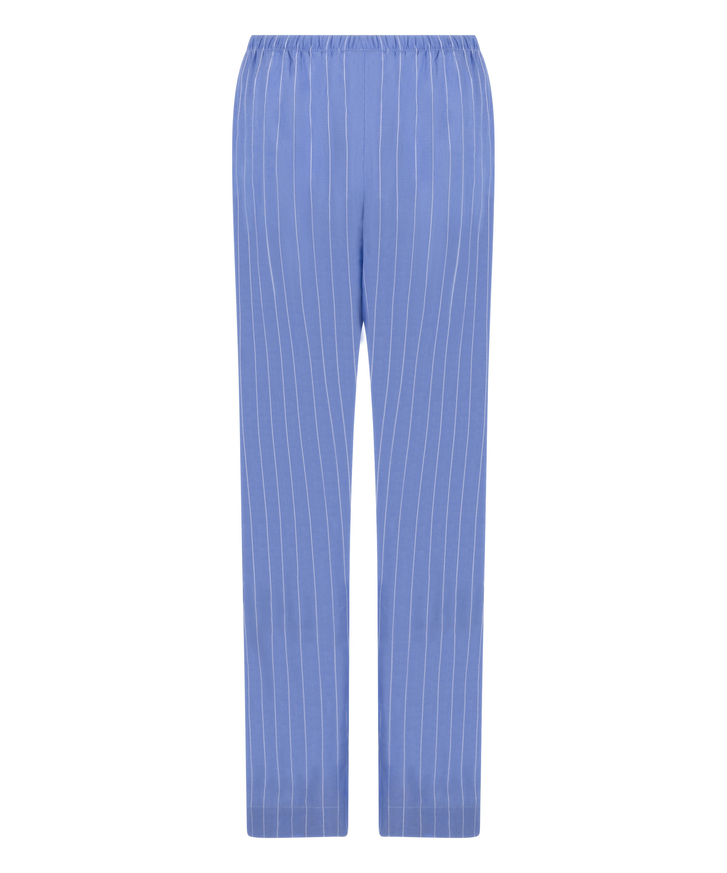 Pantalon en coton tiss&eacute; &agrave; rayures, Bleu, main