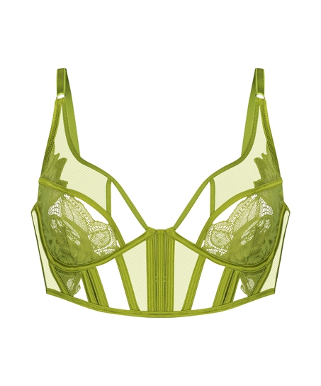 Soutien-gorge à armatures non-préformé longline Billie, Vert