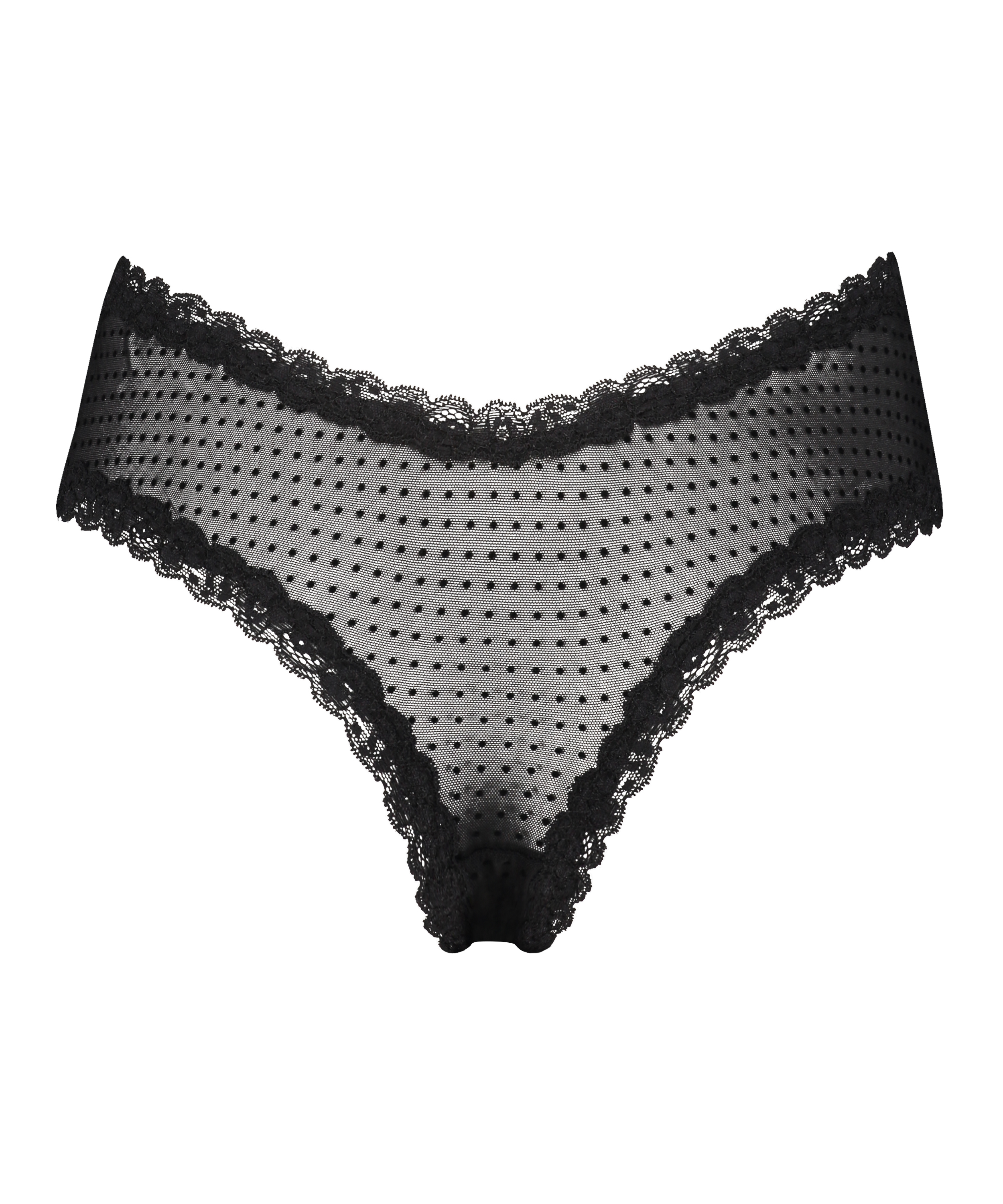 Slip br&eacute;silien V-shape mesh, Noir, main