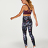 HKMX High Waisted Sportlegging Flower, Zwart