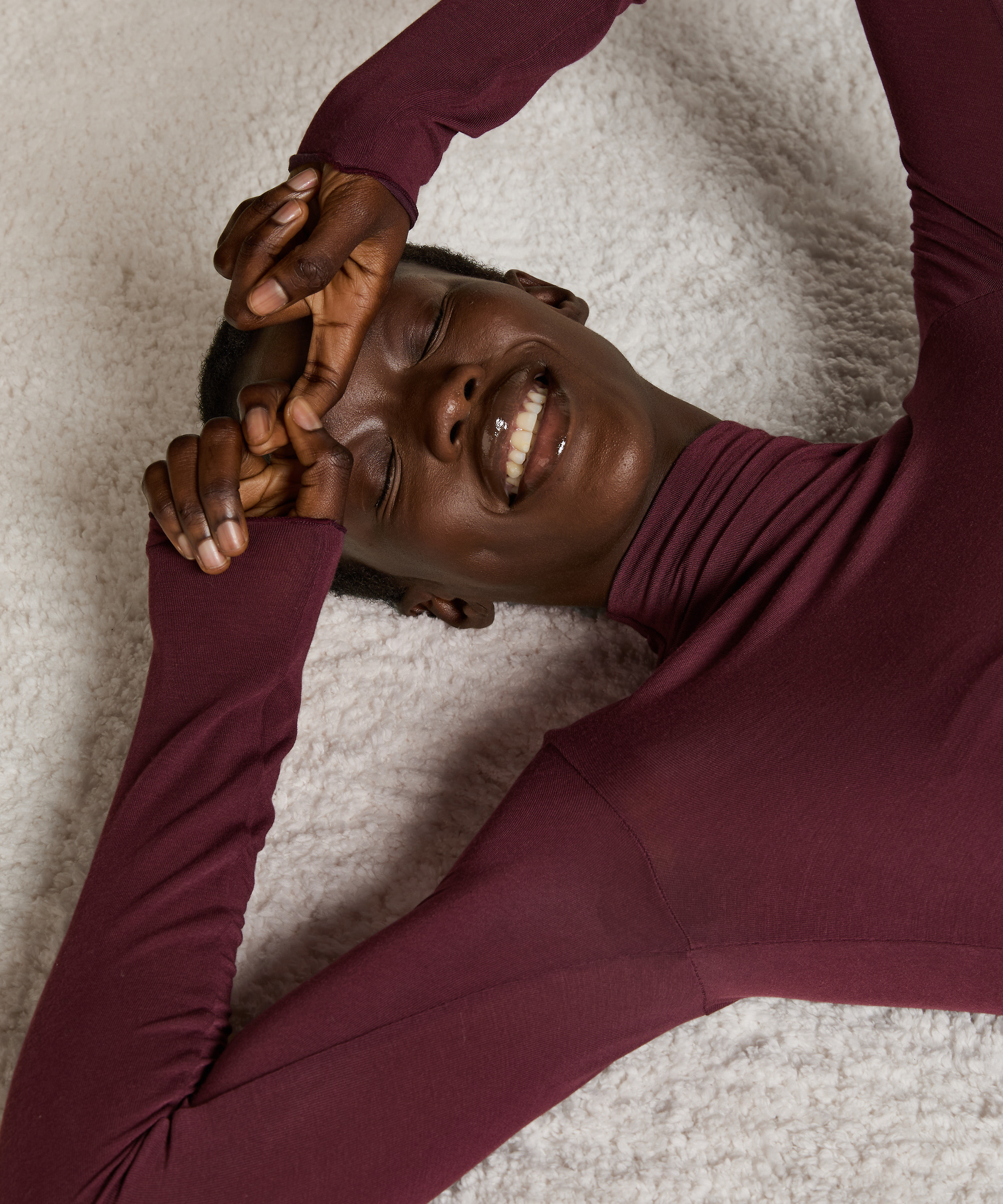 super soft Turtleneck shirt met Cashmere, Paars, main