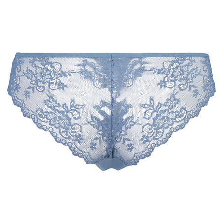 Slip brésilien Invisible Lace Back, Bleu