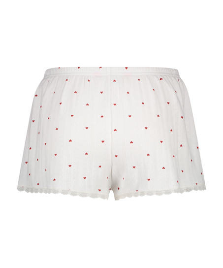 Pyjama shorts Pointelle, Wit