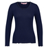Top LS Rib R-neck, Bleu