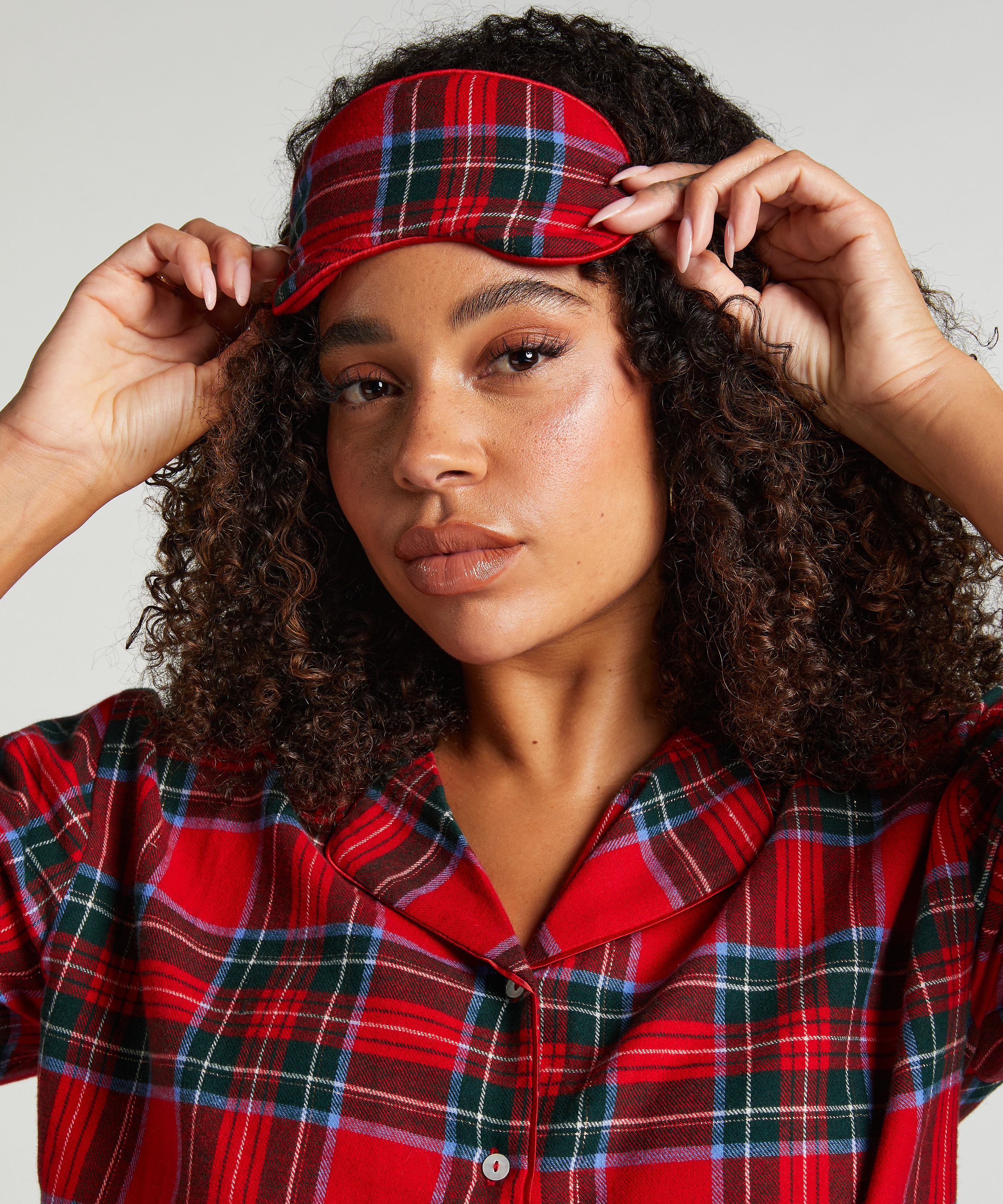 Slaapmasker Flanel, Rood, main