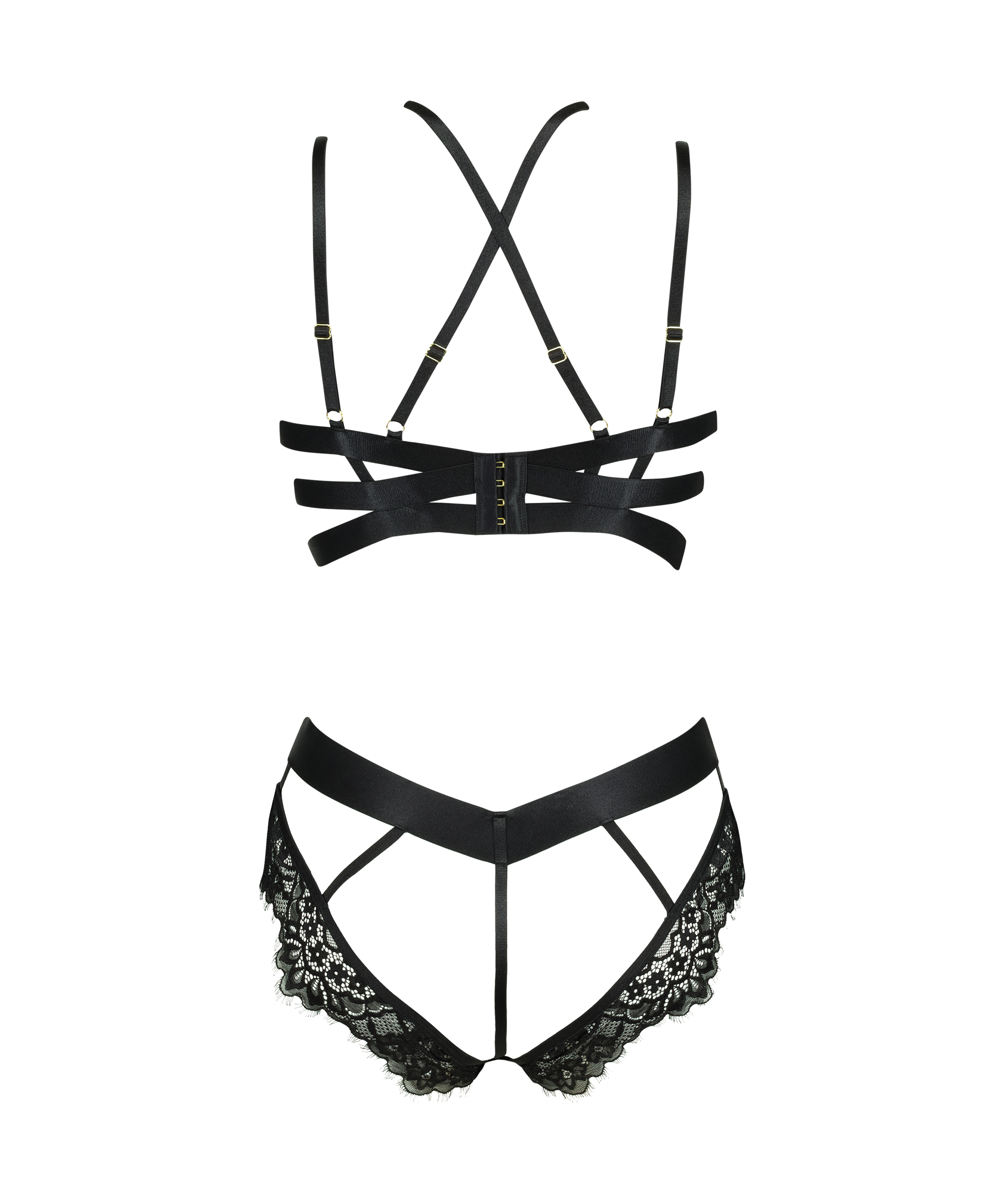 Private Body open kruis Flora, Zwart, main