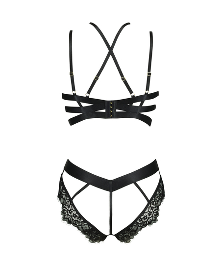 Private Body open kruis Flora, Zwart