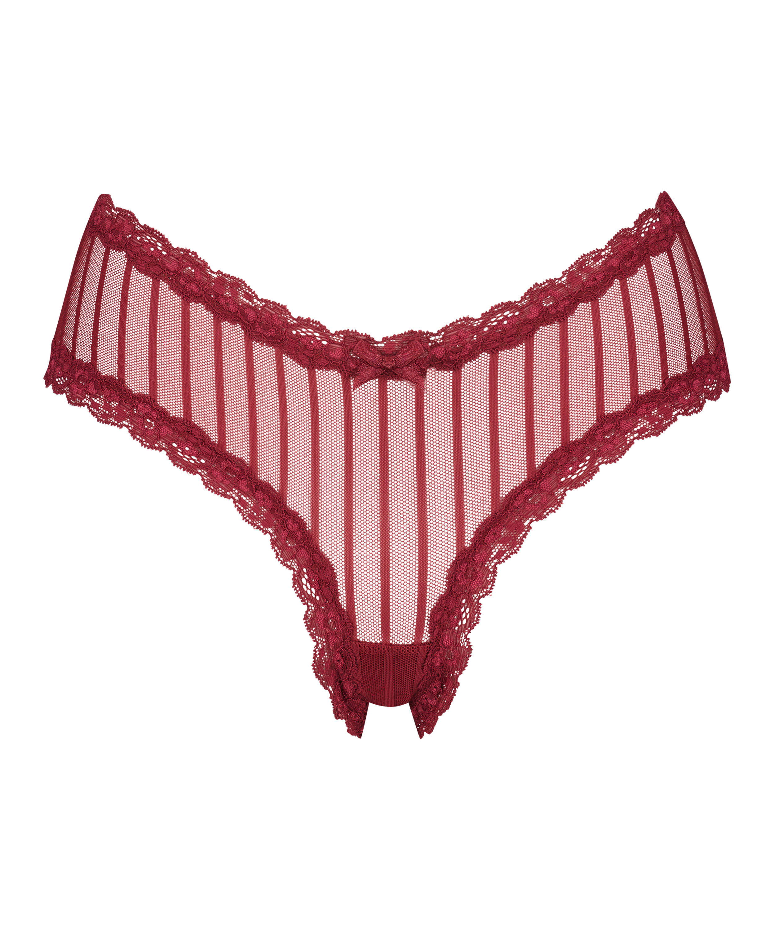 Slip br&eacute;silien V-shape mesh, Rouge, main