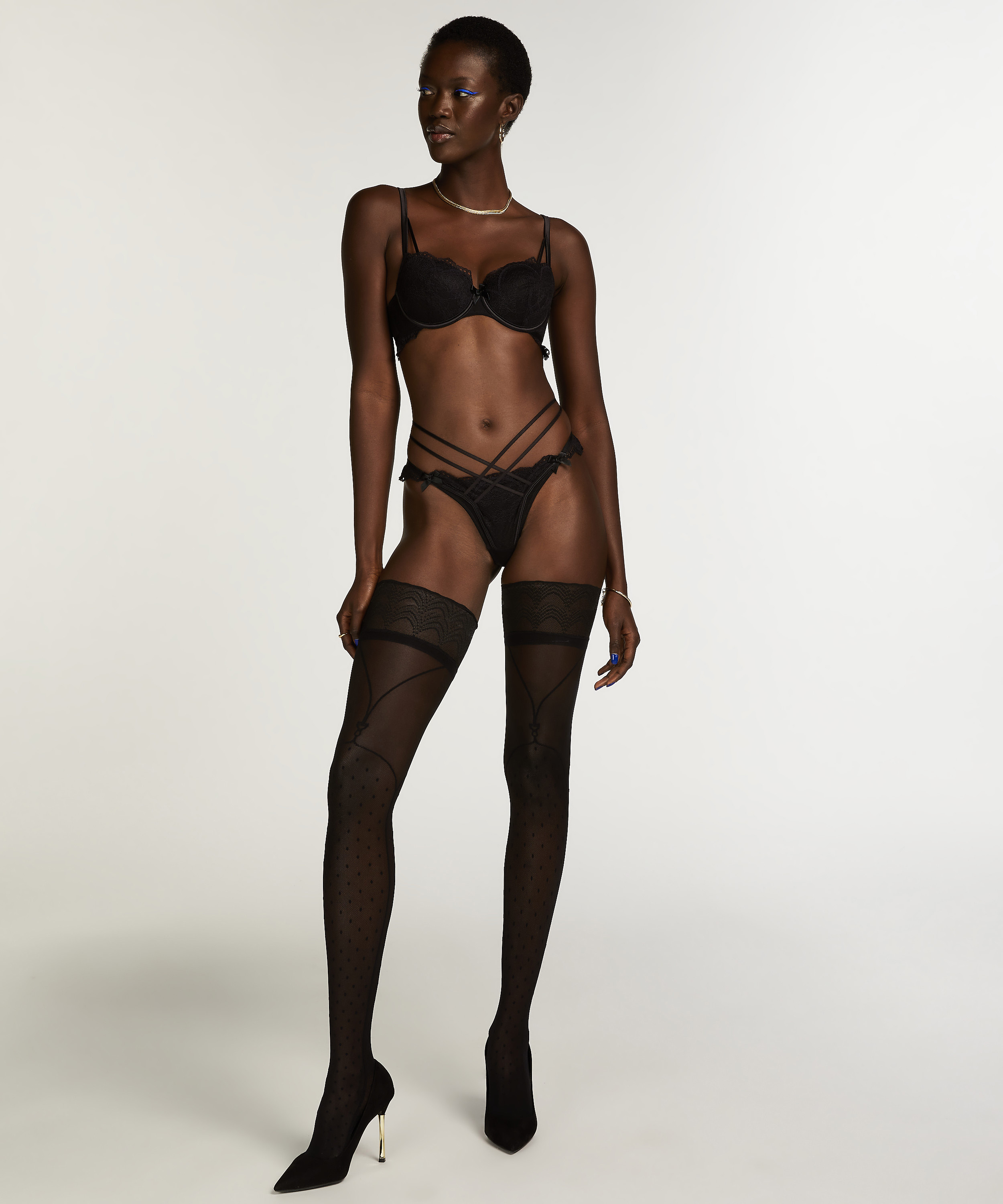 Stocking Fleur Nyakim, Zwart, main