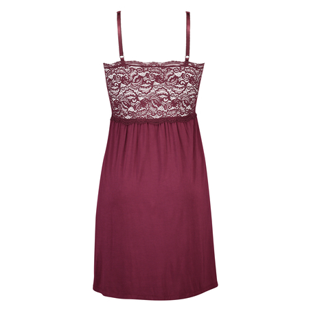 Slipdress Jersey lace, Rood