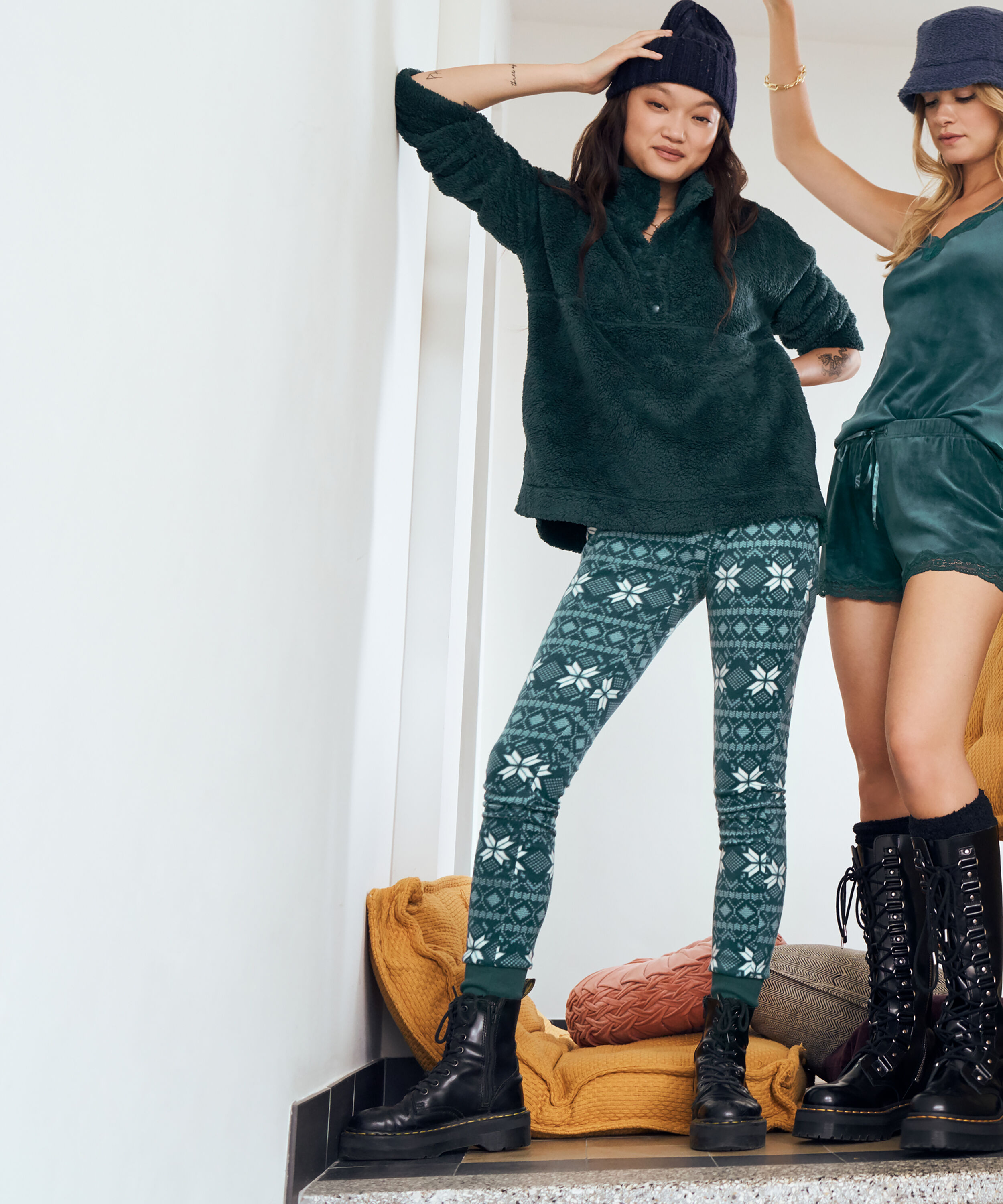 leggings en micro-polaire, Bleu