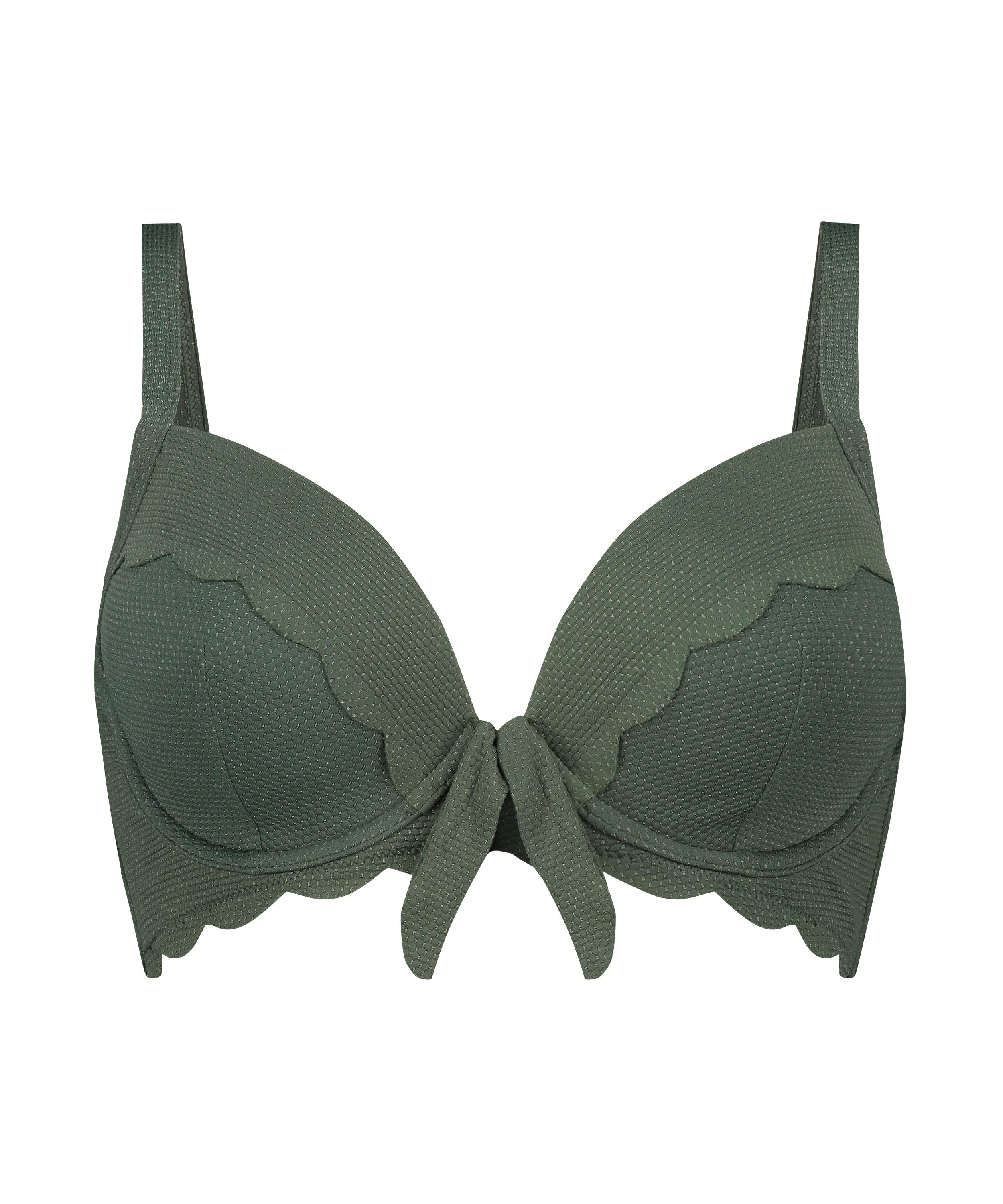 Voorgevormde beugel bikinitop Scallop Glam, Groen, main