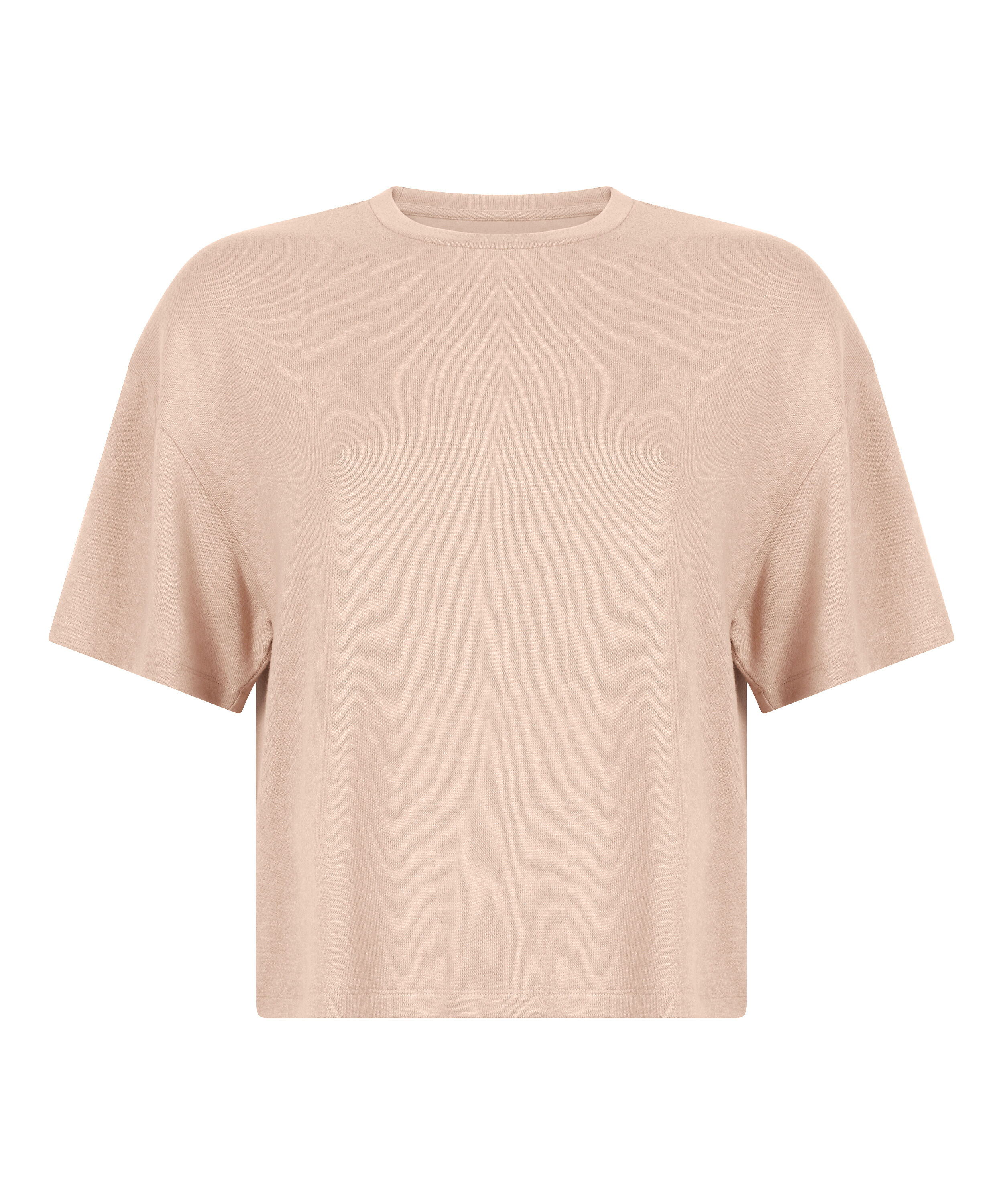 Haut de pyjama en jersey bross&eacute;, Beige