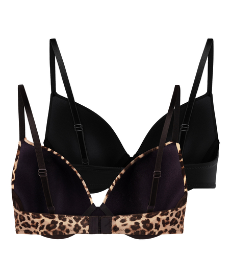 Lot de 2 Soutiens-gorge à armatures préformés, Noir