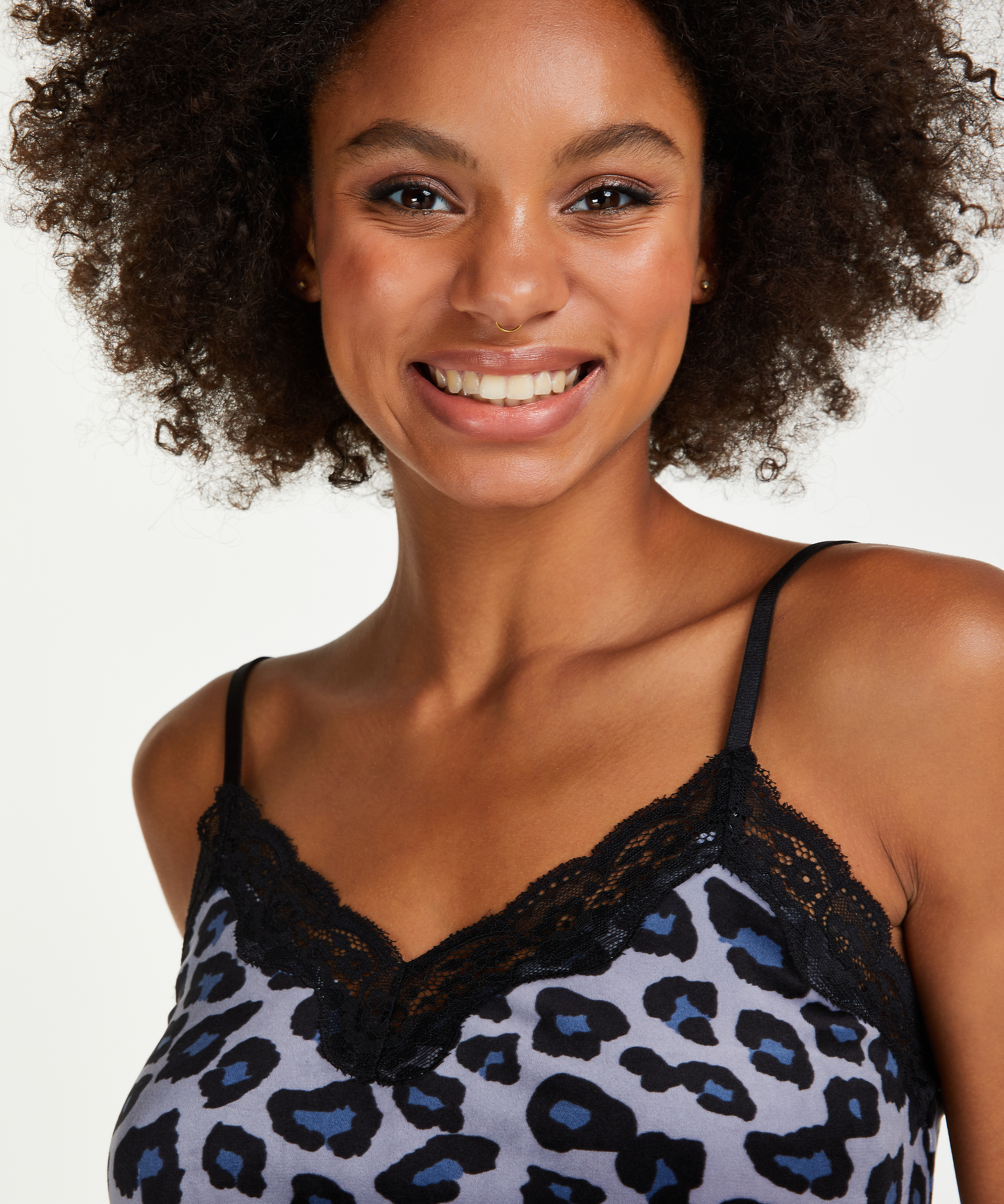 Cami top Velours Lace, Grijs, main