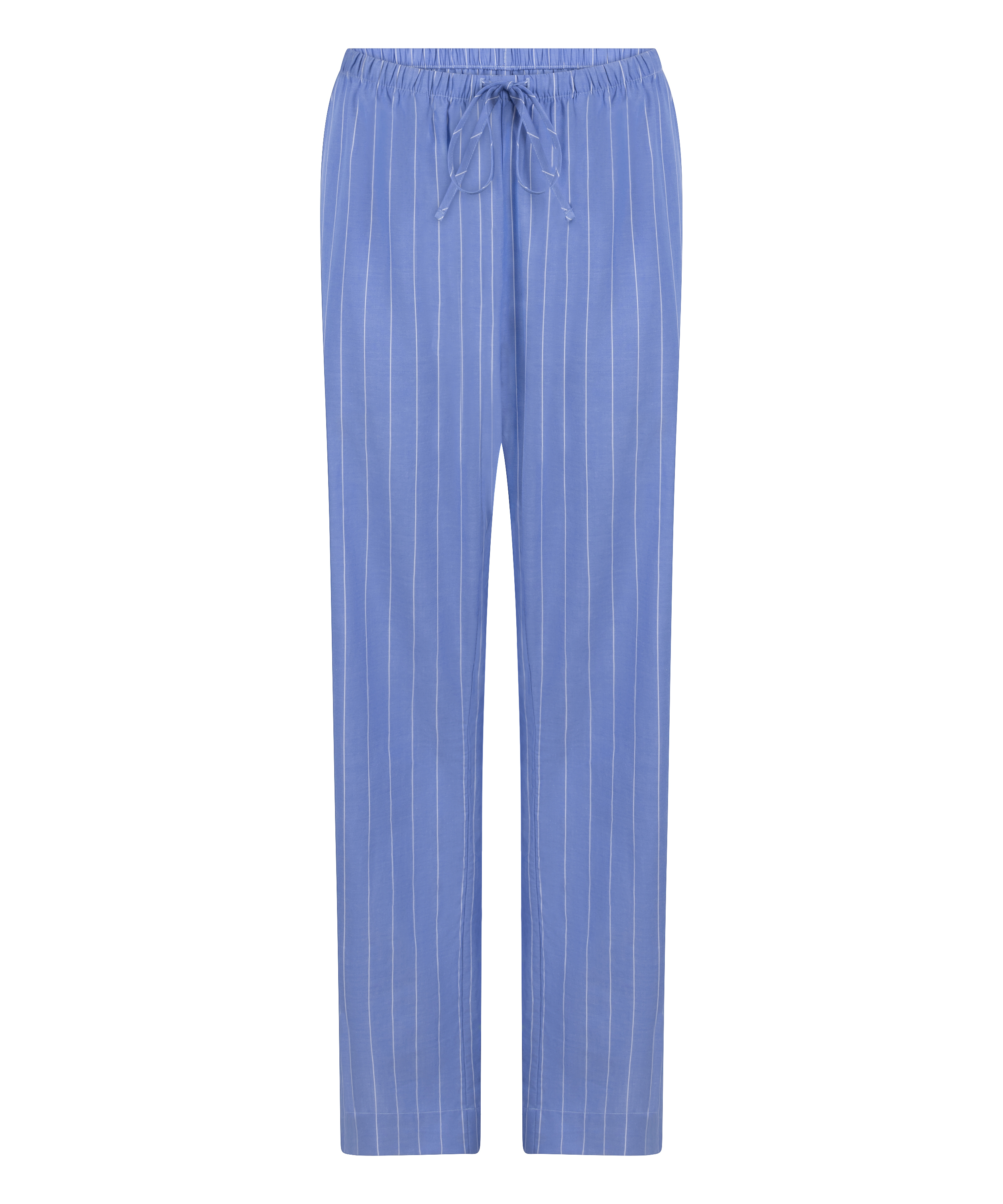 Pantalon en coton tiss&eacute; &agrave; rayures, Bleu, main