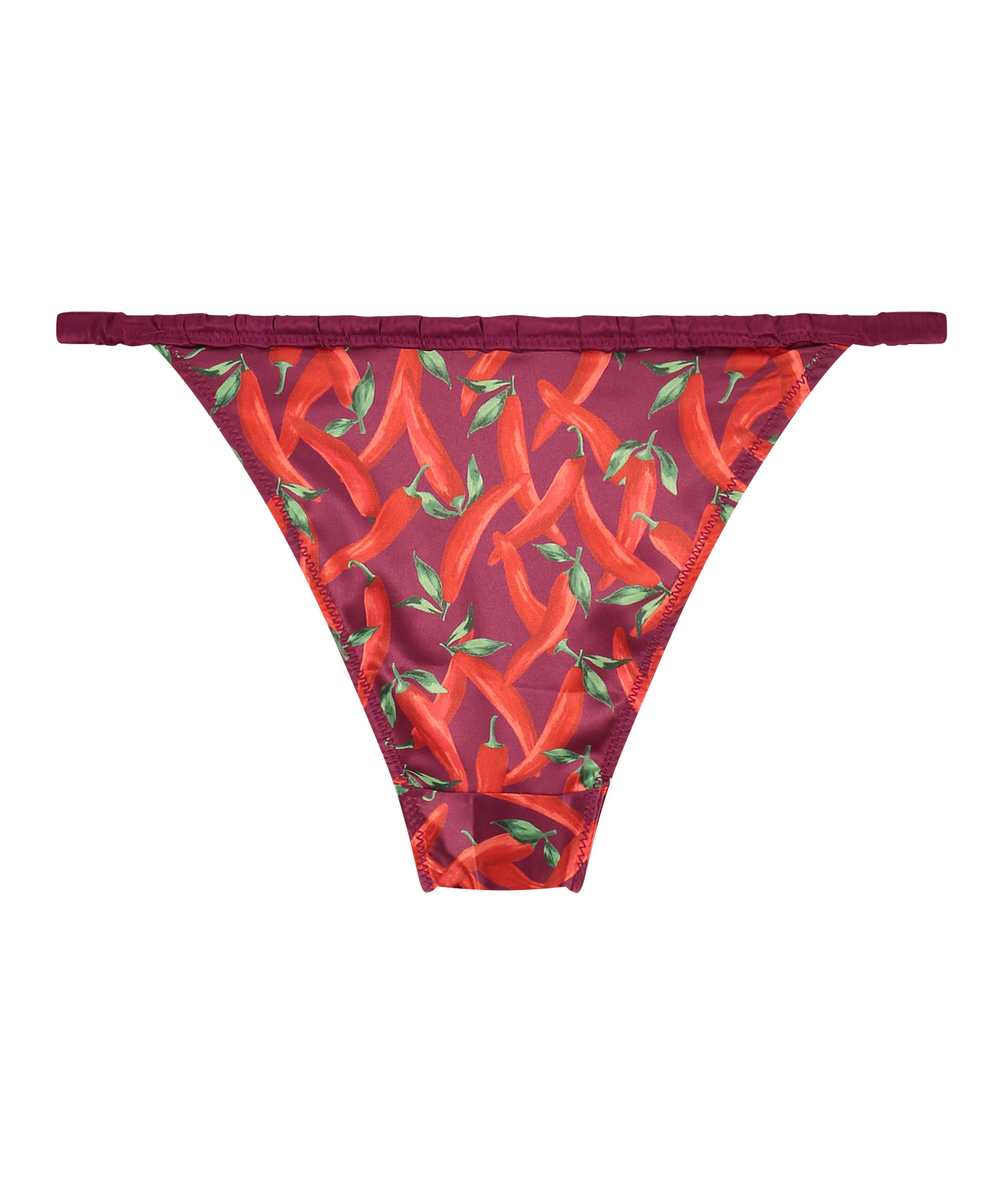 Slip br&eacute;silien &eacute;chancr&eacute; Harper, Pourpre, main