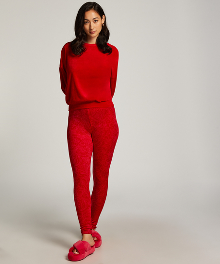 Legging Velours, Rood
