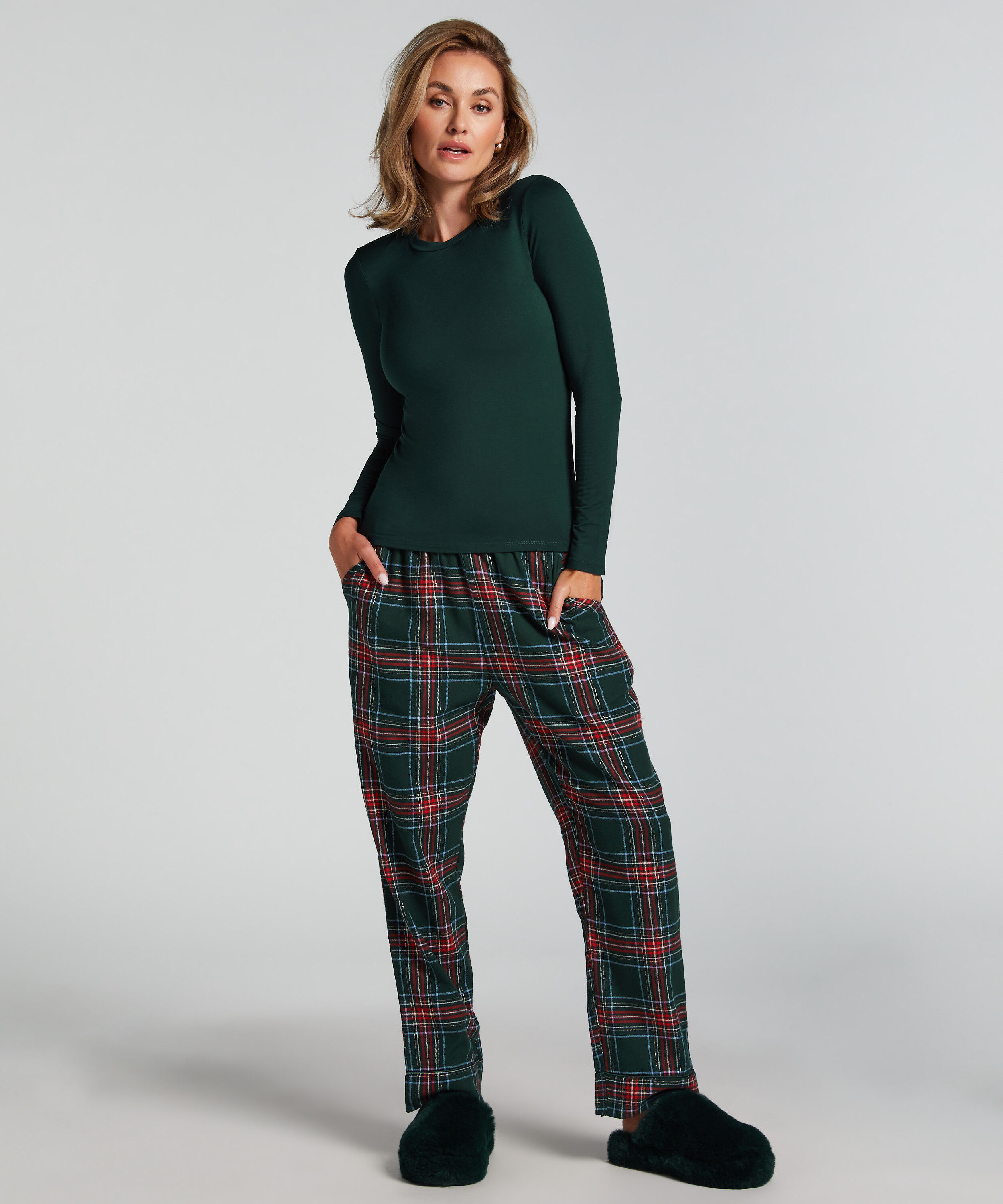 Pyjamabroek Flannel, Groen