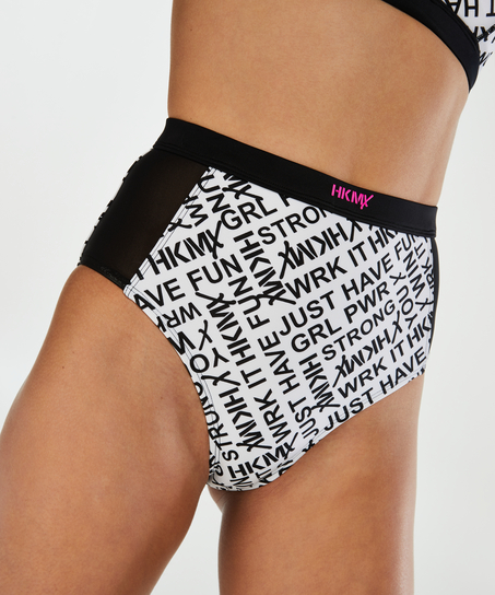 Bas de bikini taille haute coquin HKMX, Blanc
