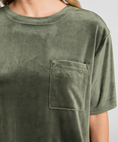 Top Velours Pocket, Groen