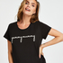 T-shirt de nuit grossesse à manches courtes, Noir