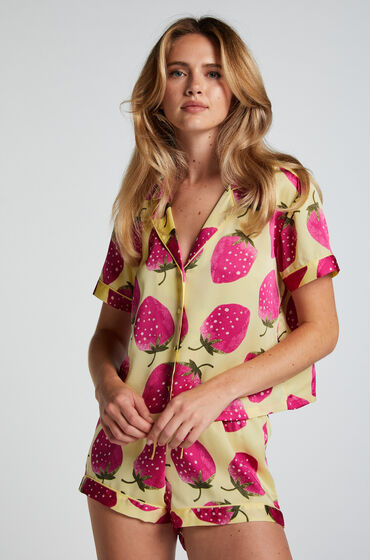 Hunkemöller Pyjama Short Satin Geel