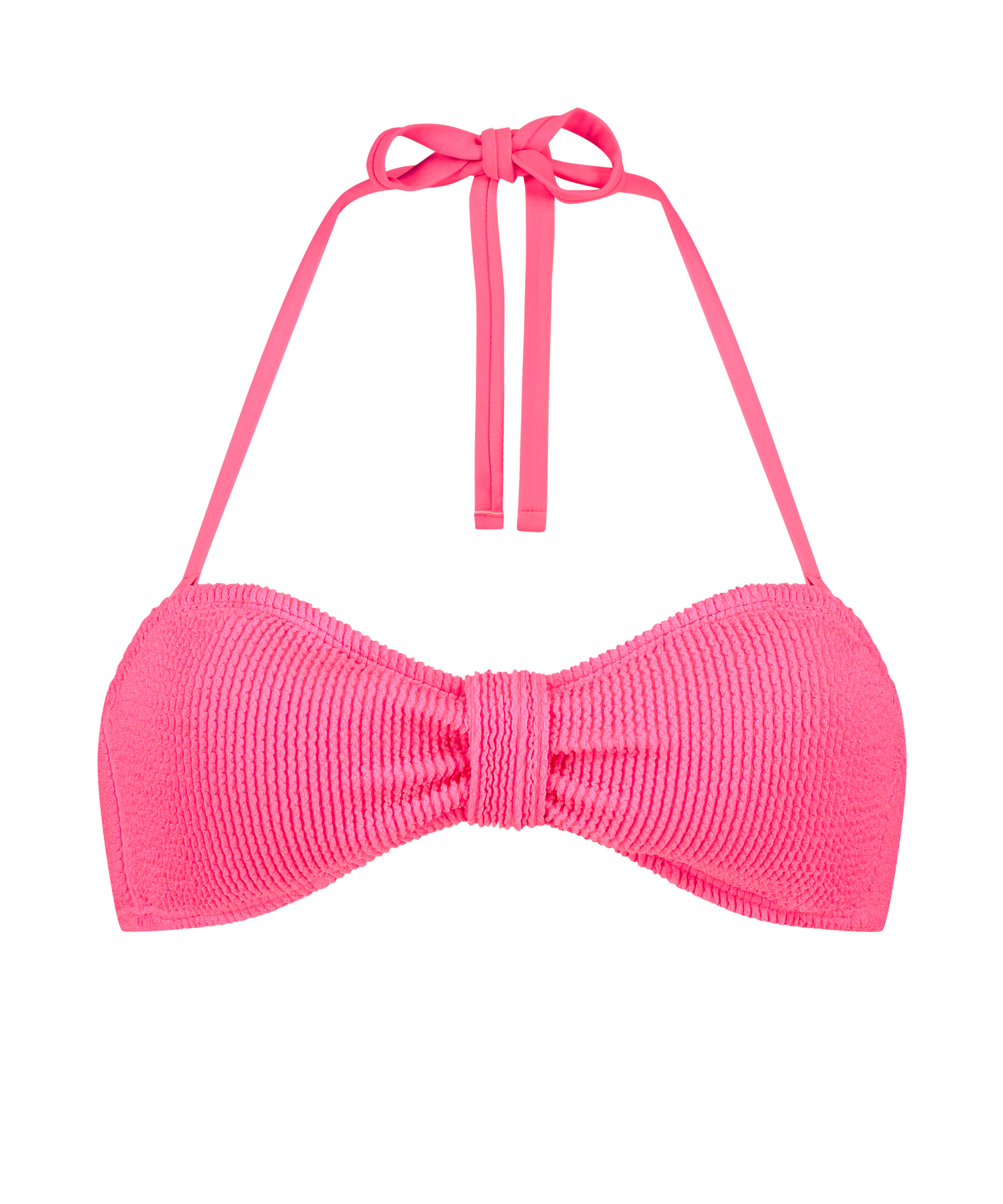Bandeau bikinitop Crinkle, Roze, main