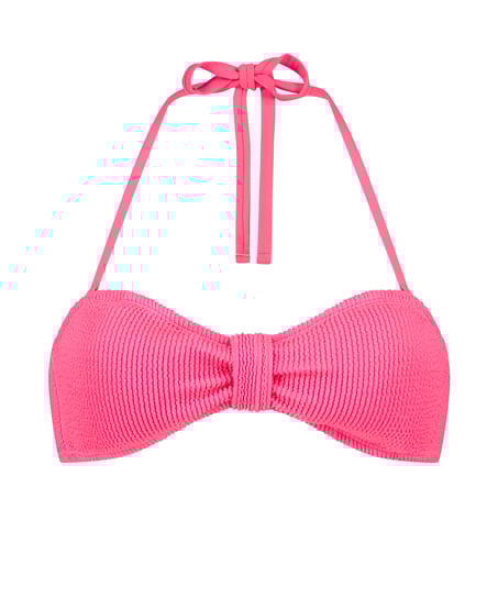 Bandeau bikinitop Crinkle, Roze