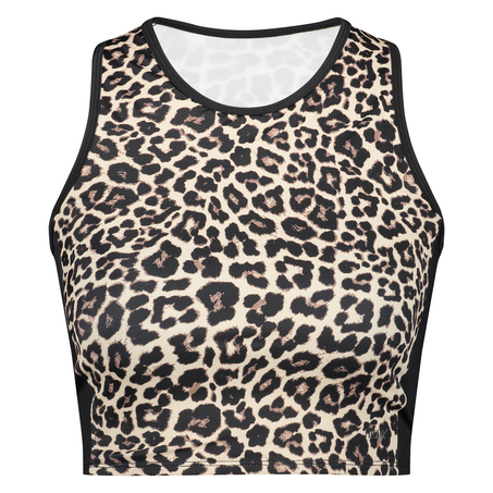 HKMX Sport cropped tanktop Luipaard, Grijs