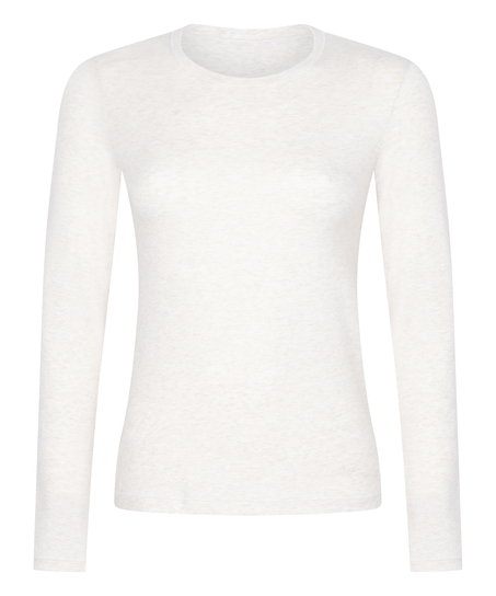 Lange mouwen shirt van zachte katoen, Beige