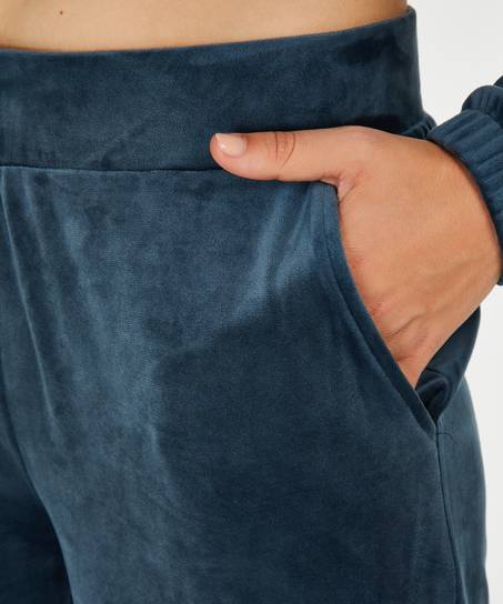 Pyjamabroek velours, Blauw