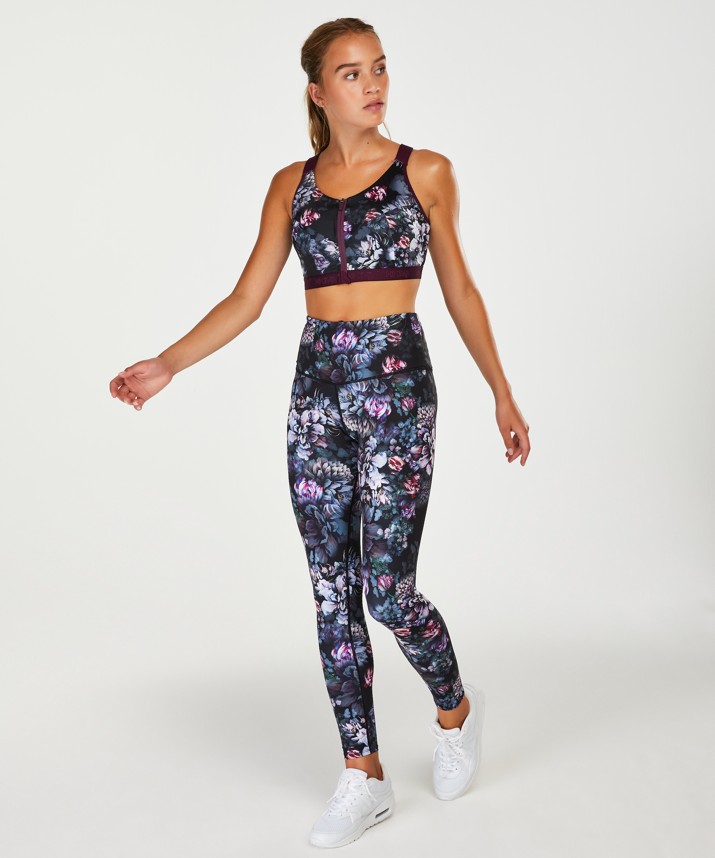 HKMX High Waisted Sportlegging Flower, Zwart, main