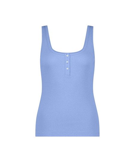 Singlet Rib Lace, Blauw