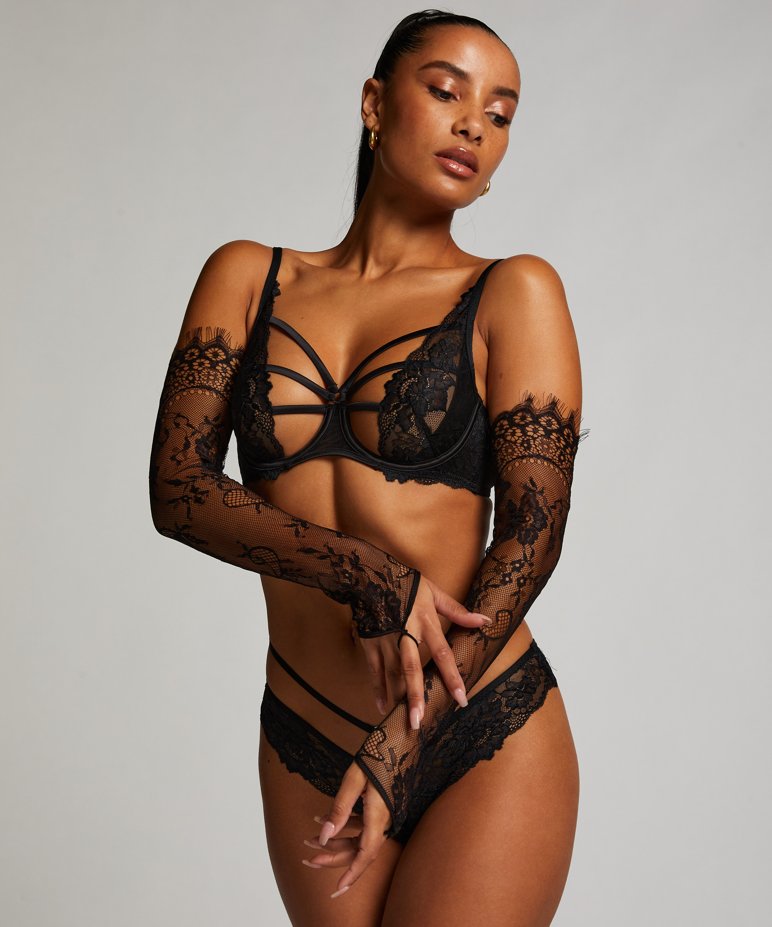 Handschoenen Lace, Zwart, main