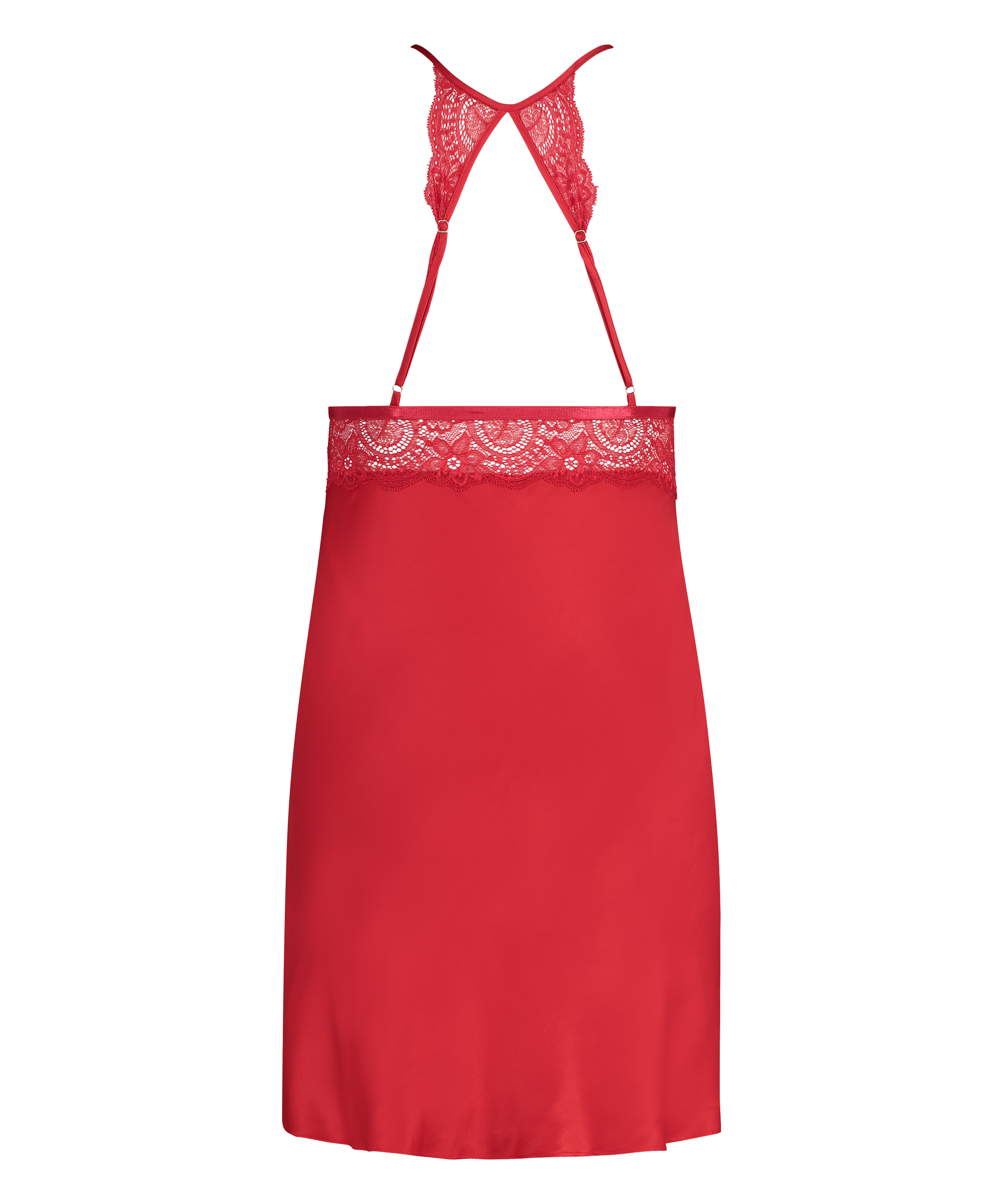 Slipdress Satin Lace, Rood, main