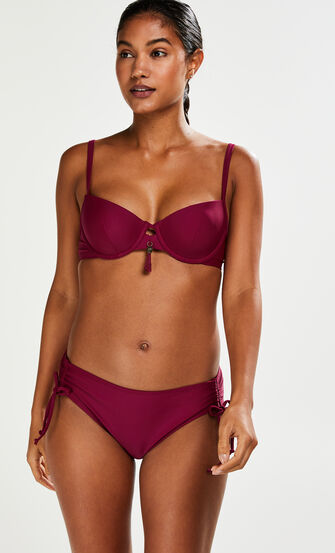 Slip de bikini Rio taille haute Amanda Queen, Pourpre