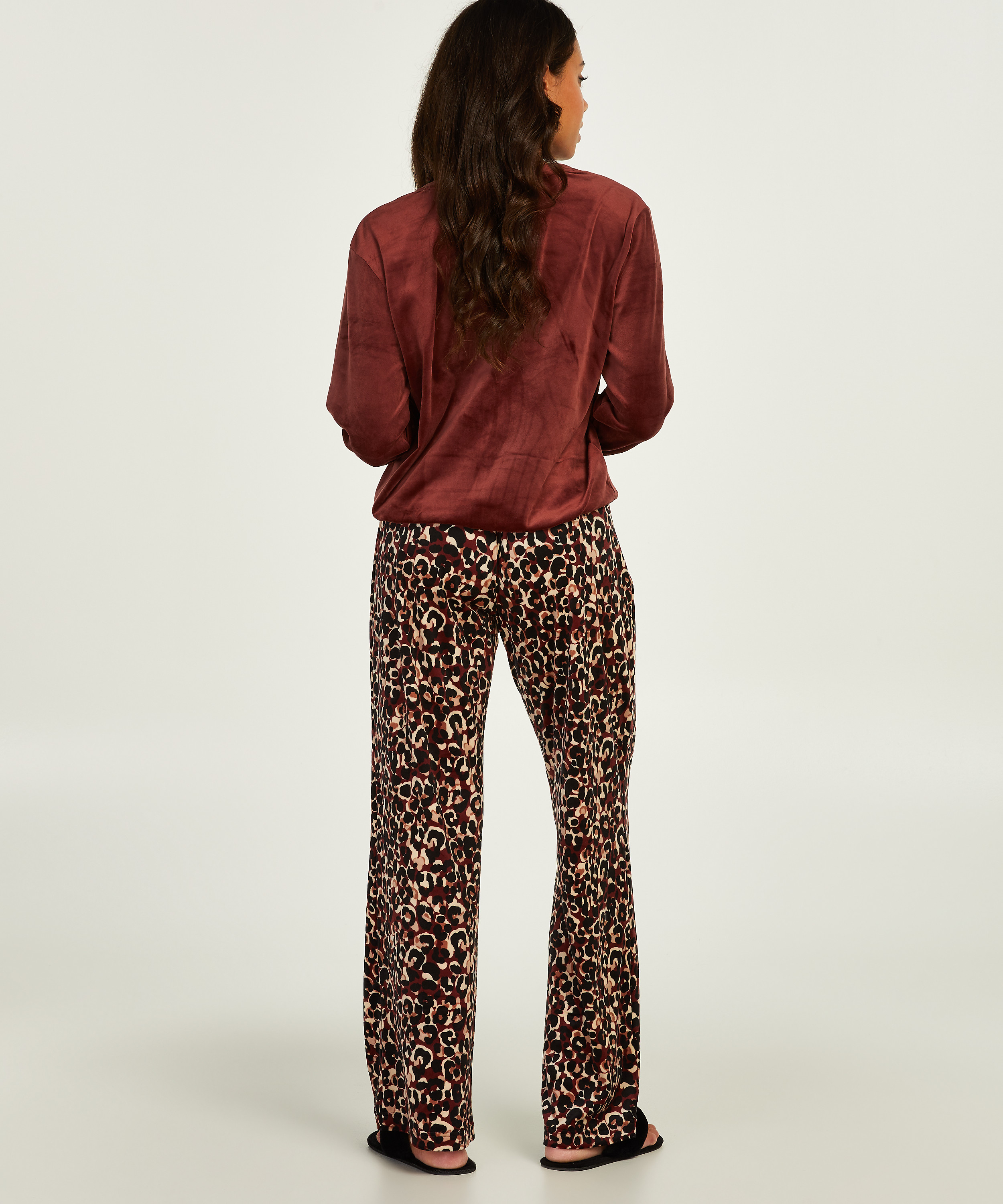 Velours pyjamaset, Bruin, main