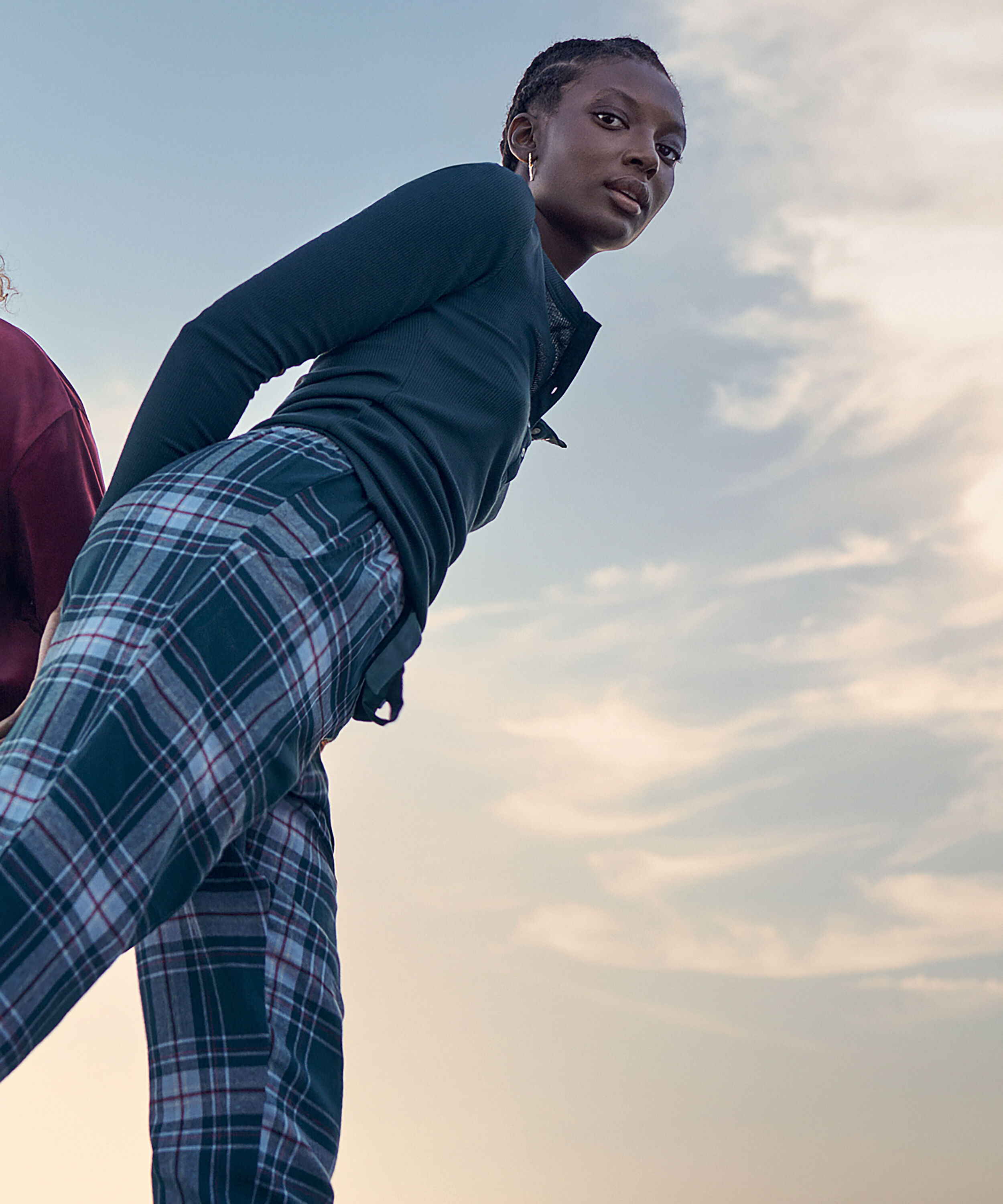 Pantalon de pyjama en serg&eacute;, Bleu