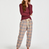 Petite Pyjamabroek Twill Check, Beige
