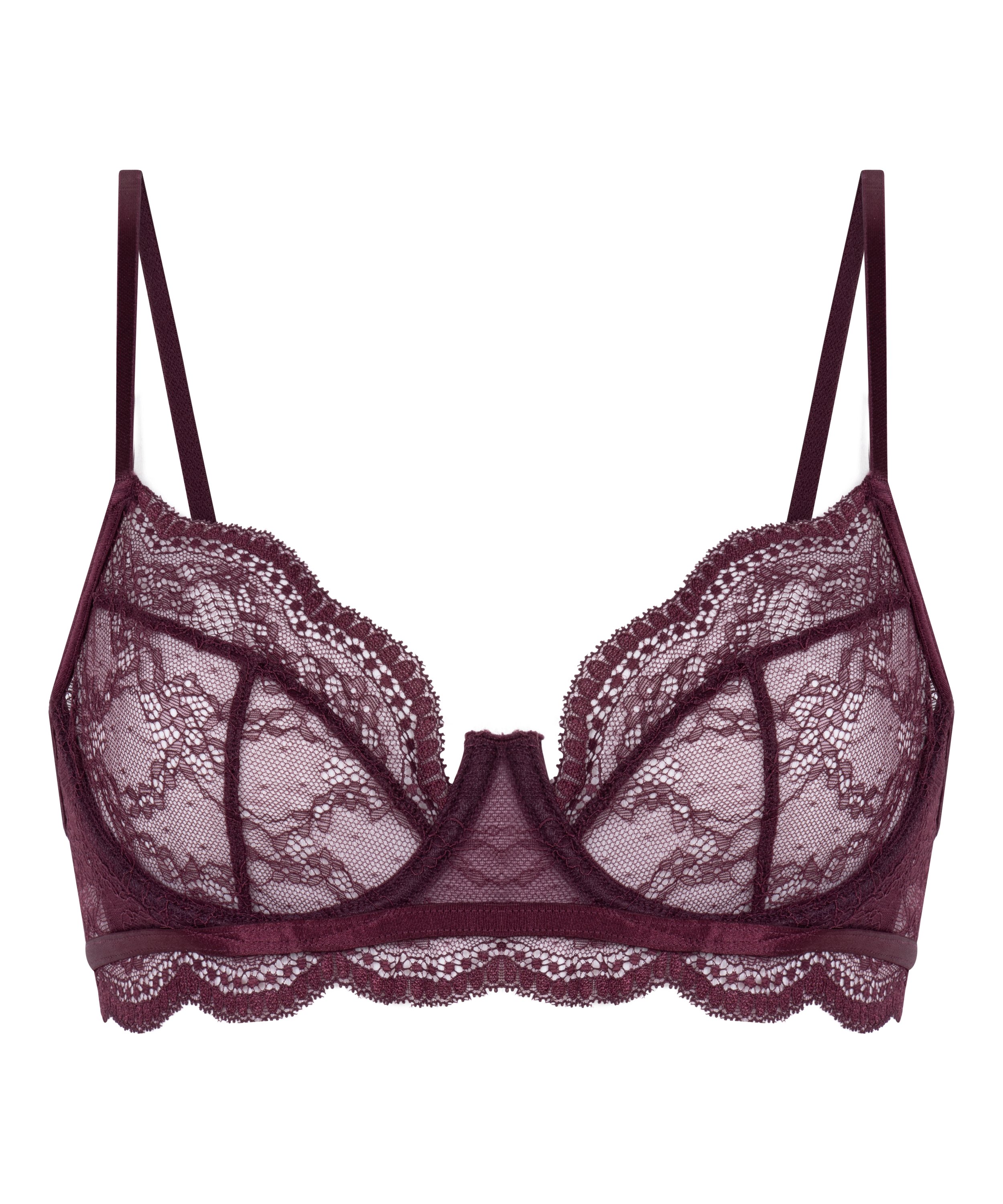 Soutien-gorge non-rembourr&eacute; &agrave; armatures Isabelle, Pourpre, main