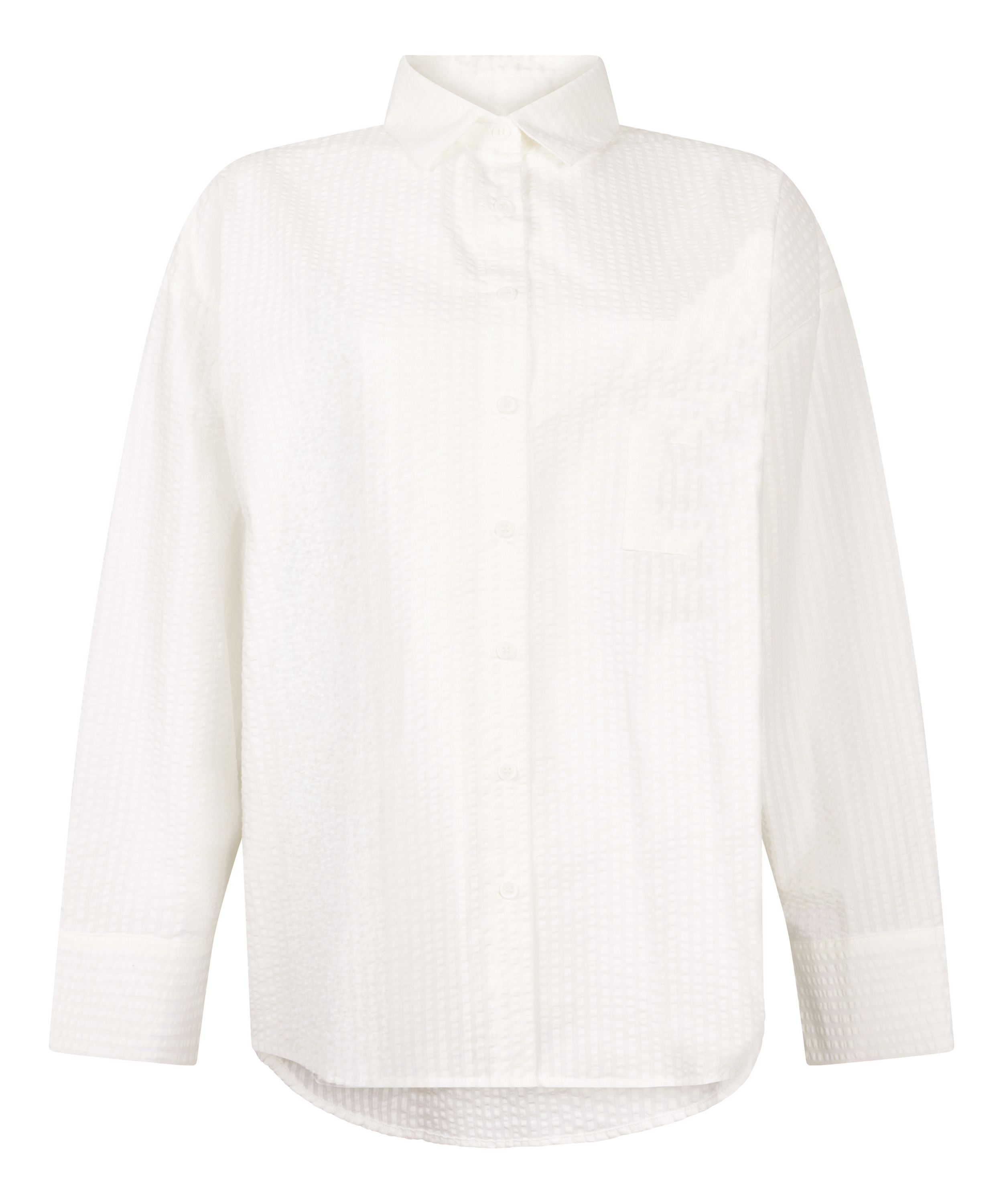 Top de pyjama Coton Seersucker, Blanc, main