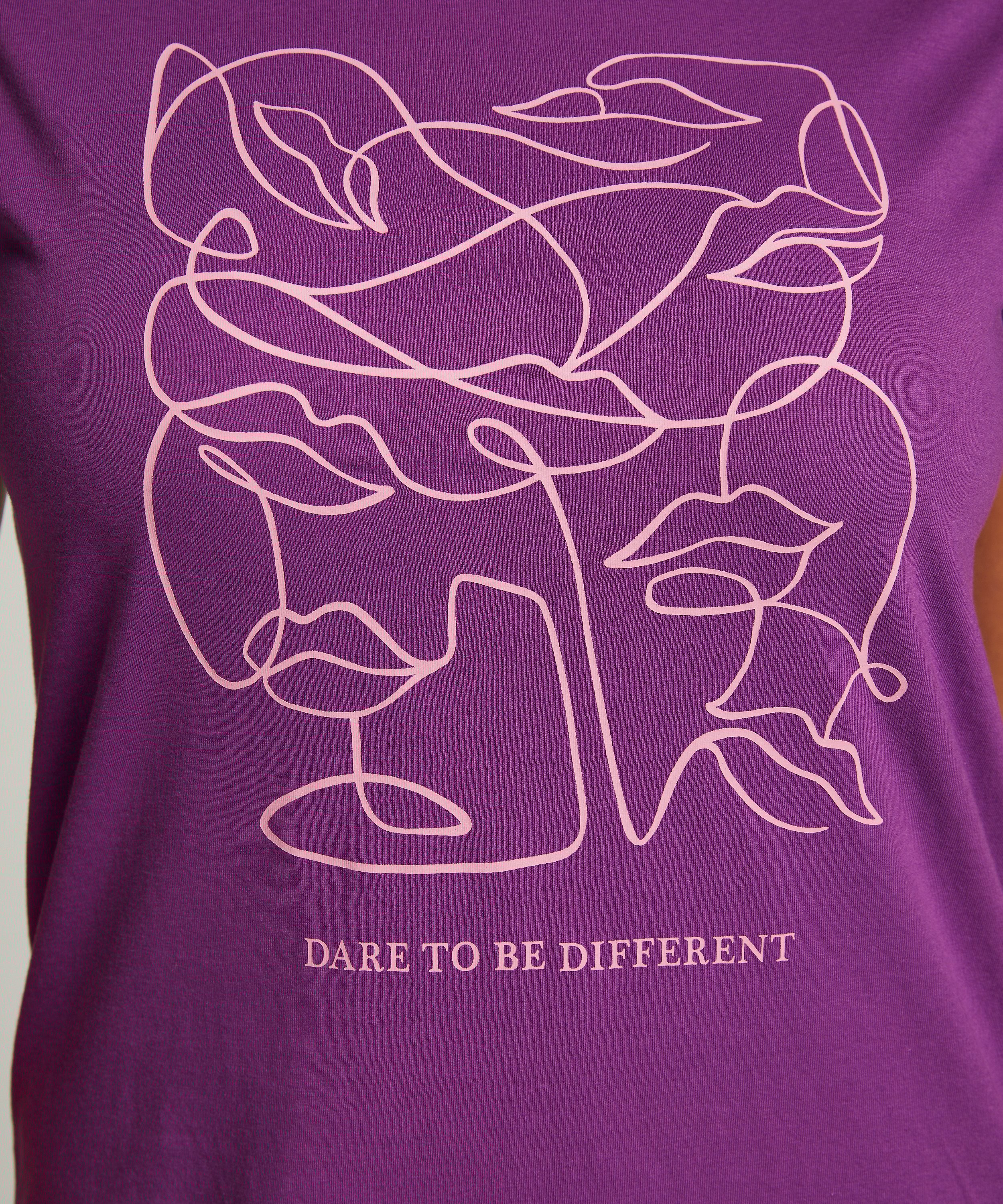 Nachthemd ronde hals, Paars, main