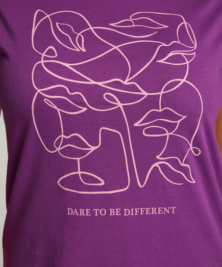 Nachthemd ronde hals, Paars