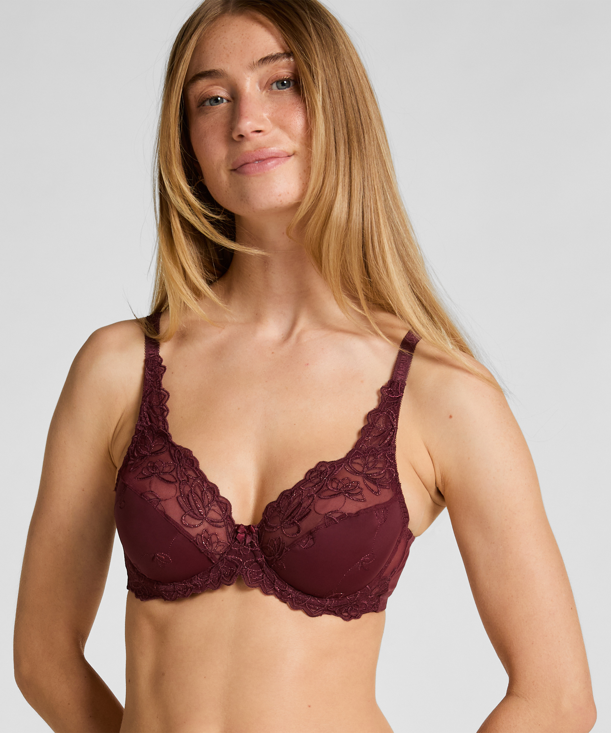 Soutien-gorge &agrave; armatures non-pr&eacute;form&eacute; Diva, Rouge, main