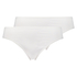 Lot de 2 slip Kim Cotton, Blanc